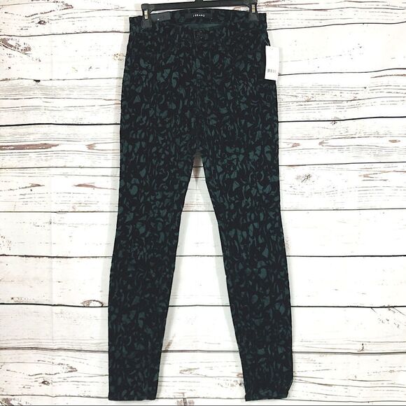 J Brand Olive Brocade Velvet Mid Rise Super Skinny Jeans 25 26 - Picture 4 of 9